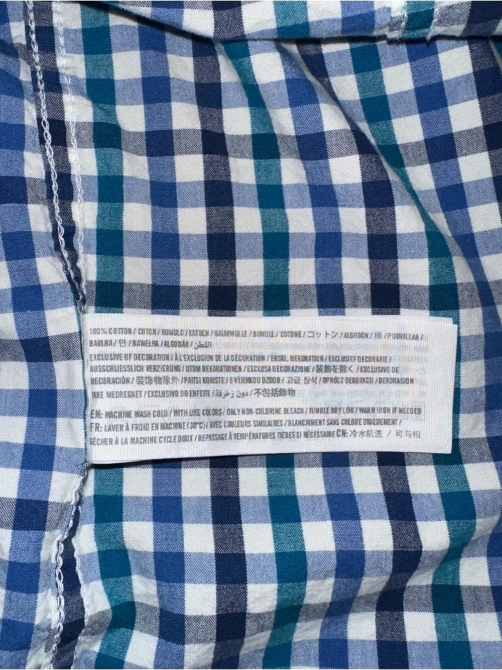 Hollister Plaid Button Down Shirt Mens Medium Blue Green Long Sleeve - Picture 4 of 5